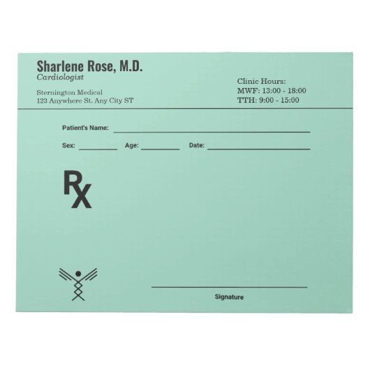 Bloc-notes personnalisé minimaliste - Plaque verte (Devant)