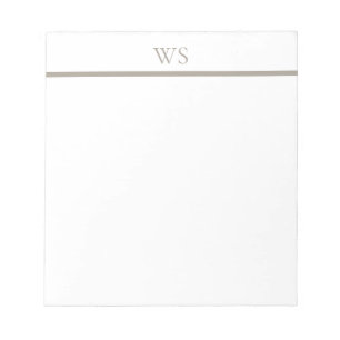 Bloc-notes personnalisé Monogramme Bar Taupe