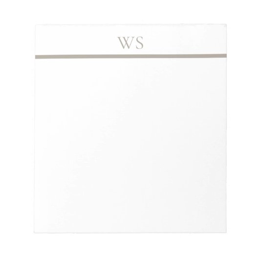 Bloc-notes personnalisé Monogramme Bar Taupe (Devant)