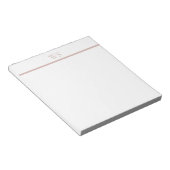 Bloc-notes personnalisé monogramme barre rose blus (Incliné)