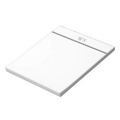 Bloc-notes personnalisé Monogramme Barres Gris Cha (Tourné)