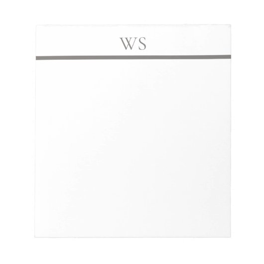 Bloc-notes personnalisé Monogramme Barres Gris Cha (Devant)