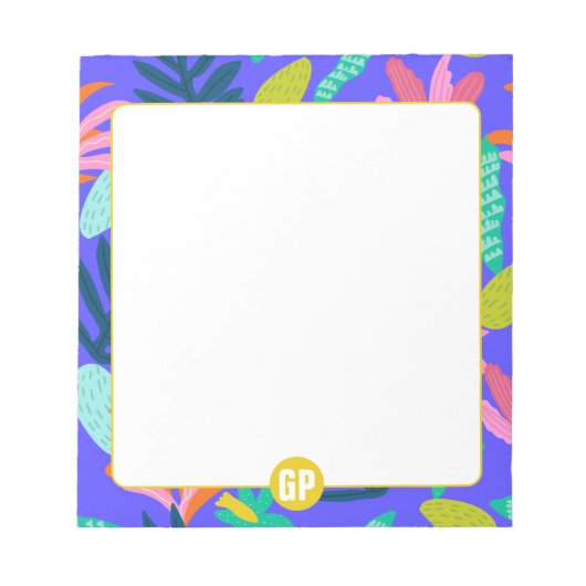 bloc-notes personnalisé monogramme bleu joli migno (Devant)