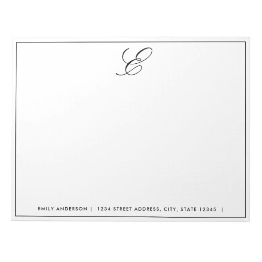 Bloc-notes personnalisé Monogramme moderne (Devant)