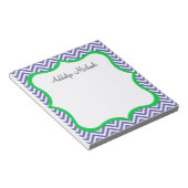 Bloc-notes personnalisé Navy et Green Chevron (Incliné)