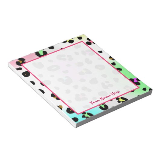Bloc-notes personnalisé Neon Leopard (Incliné)