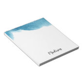 Bloc-notes personnalisé ombré couleur eau bleue (Incliné)