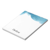 Bloc-notes personnalisé ombré couleur eau bleue (Tourné)