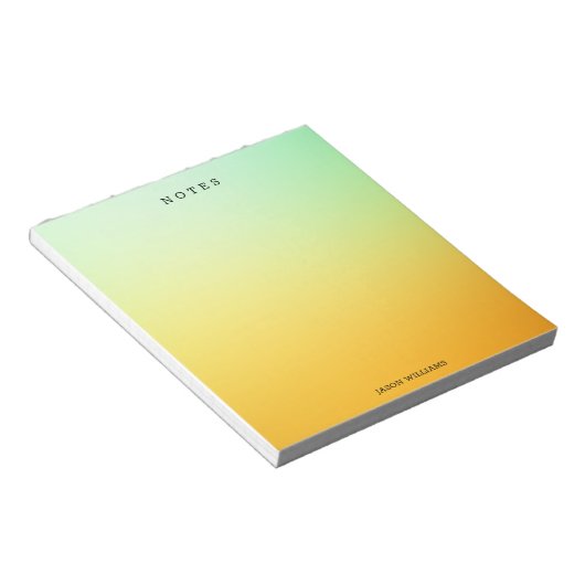Bloc-notes personnalisé Ombre vert et jaune (Incliné)