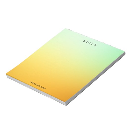 Bloc-notes personnalisé Ombre vert et jaune (Tourné)