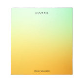 Bloc-notes personnalisé Ombre vert et jaune (Devant)