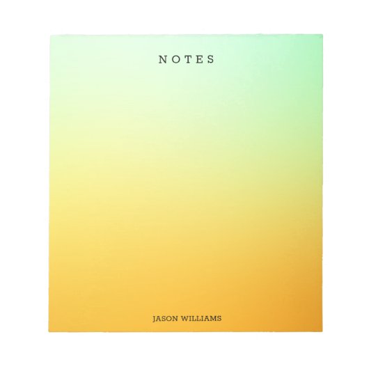 Bloc-notes personnalisé Ombre vert et jaune (Devant)