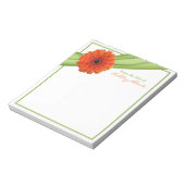 Bloc-notes personnalisé Orange Gerber Daisy (Tourné)