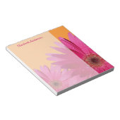 Bloc-notes personnalisé orange rose Gerbera Daisy (Incliné)