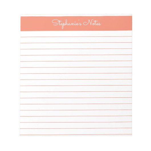 Bloc-notes personnalisé orange simple (Devant)