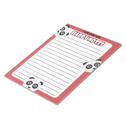 Bloc-notes personnalisé Panda Happy (Incliné)