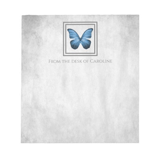 Bloc-notes personnalisé Papillon bleu (Devant)