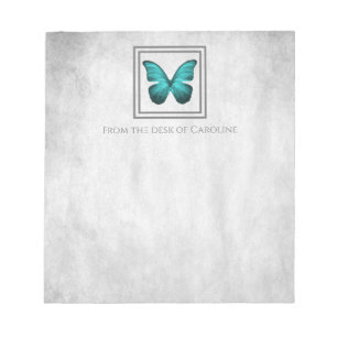 Bloc-notes personnalisé Papillon turquoise