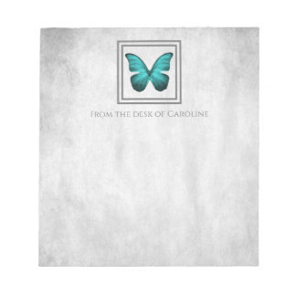 Bloc-notes personnalisé Papillon turquoise