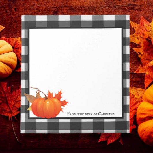 Bloc-notes personnalisé Plaid Buffalo Citrouille A