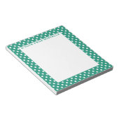 Bloc-notes personnalisé pois blanc turquoise (Incliné)