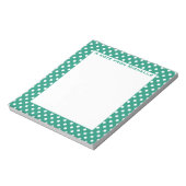 Bloc-notes personnalisé pois blanc turquoise (Tourné)