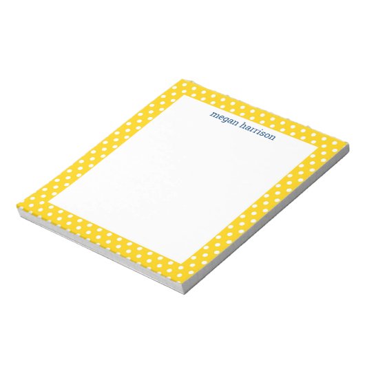 Bloc-notes personnalisé Polka Dot Jaune (Tourné)