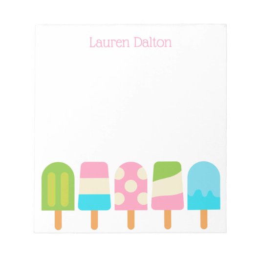 Bloc-notes personnalisé Popsicles à pois (Devant)