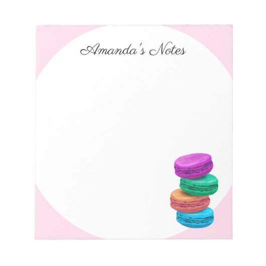 Bloc-notes personnalisé pour amateur de macarons (Devant)