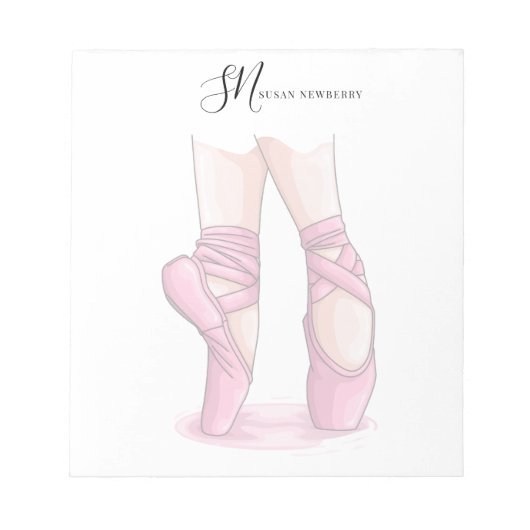 Bloc-notes personnalisé pour ballet avec nom et in (Devant)