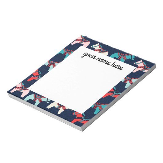 Bloc-notes personnalisé pour Chevaux de Dala (Tourné)