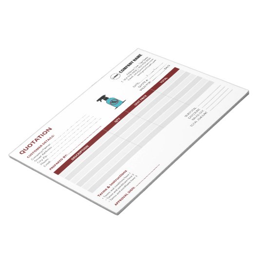 Bloc-notes personnalisé pour devis de lutte antipa (Incliné)