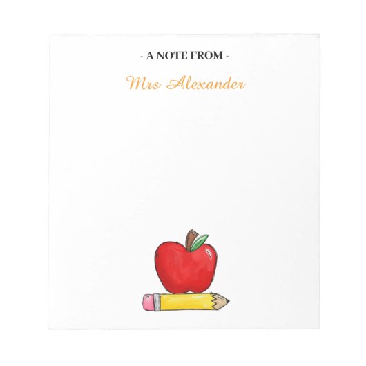 Bloc-notes personnalisé pour enseignants, Bloc-not (Devant)
