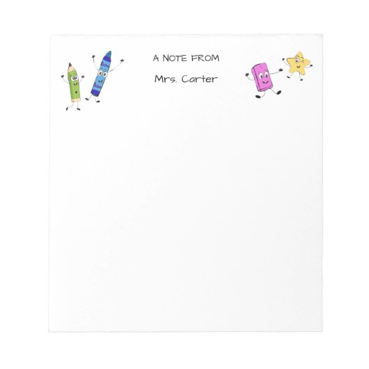 Bloc-notes personnalisé pour la maternelle (Devant)