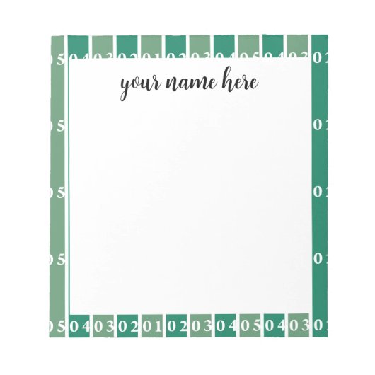 Bloc-notes personnalisé pour le terrain de footbal (Devant)