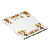 Bloc-notes personnalisé pour le texte orange et bl (Incliné)