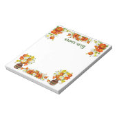 Bloc-notes personnalisé pour le texte orange et bl (Tourné)