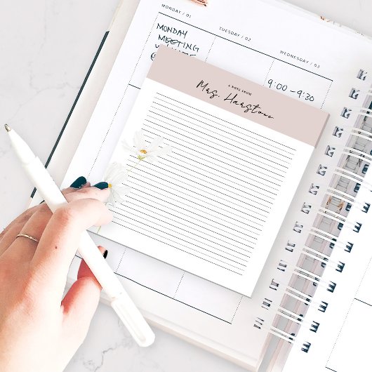 Bloc-notes personnalisé pour l'enseignant avec fil