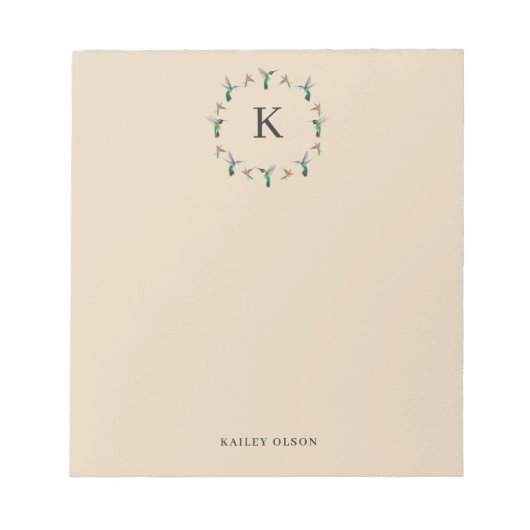 Bloc-notes personnalisé pour les colibris (Devant)