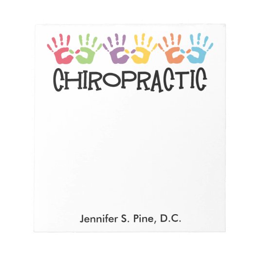 Bloc-notes personnalisé pour les mains chiropratiq (Devant)
