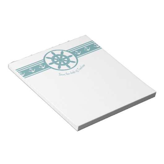 Bloc-notes personnalisé pour les navires turquoise (Incliné)
