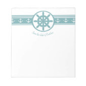 Bloc-notes personnalisé pour les navires turquoise (Devant)