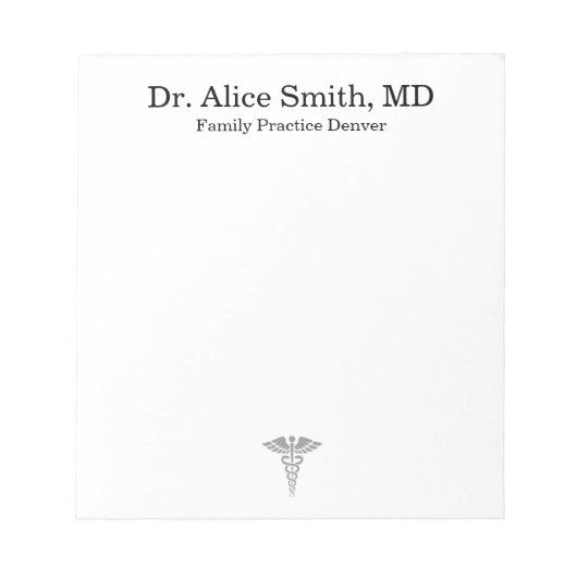 Bloc-notes personnalisé pour médecin (Devant)