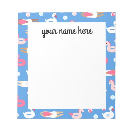 Bloc-notes personnalisé pour nageur et flotteur de (Devant)