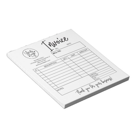 Bloc-notes personnalisé pour petites entreprises (Incliné)