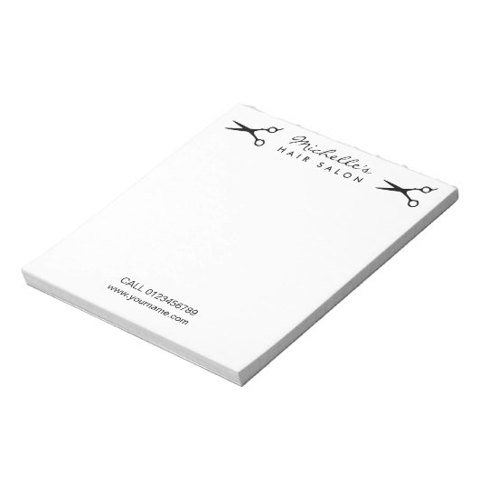 Bloc-notes personnalisé pour salon de coiffure et  (Tourné)
