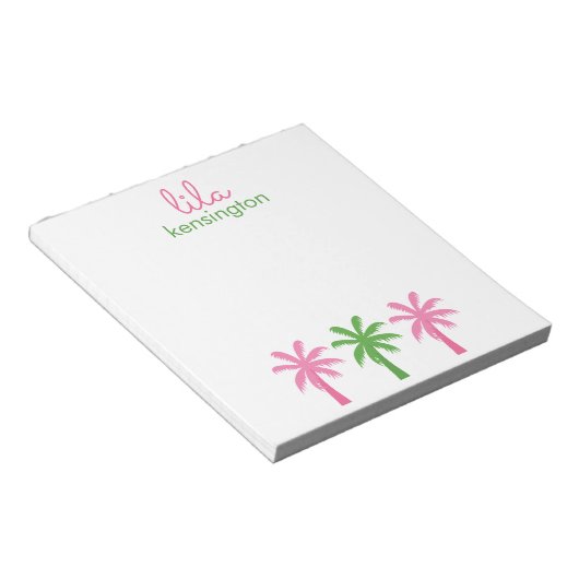 Bloc-notes personnalisé Preppy Palm Trees (Incliné)