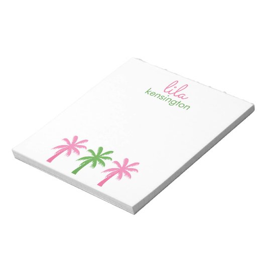 Bloc-notes personnalisé Preppy Palm Trees (Tourné)