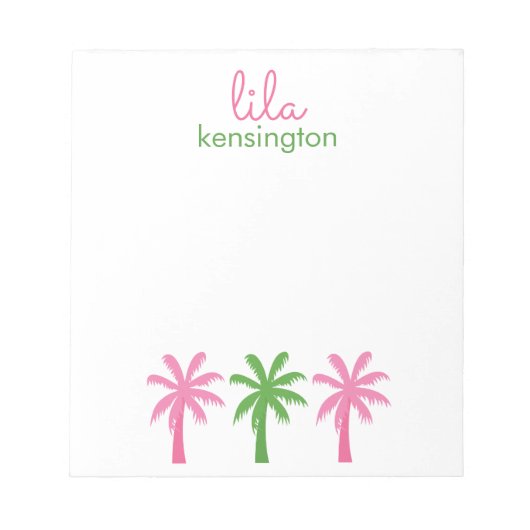 Bloc-notes personnalisé Preppy Palm Trees (Devant)