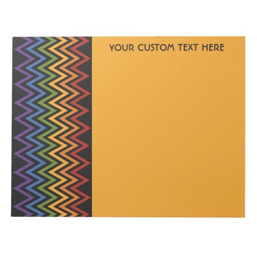 Bloc-notes personnalisé Rainbow Chevron Motif (Devant)